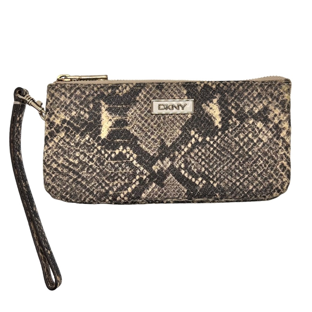 DKNY Large Leather Wristlet
Wallet Black and Cream Snake Print - Picture 2 of 16